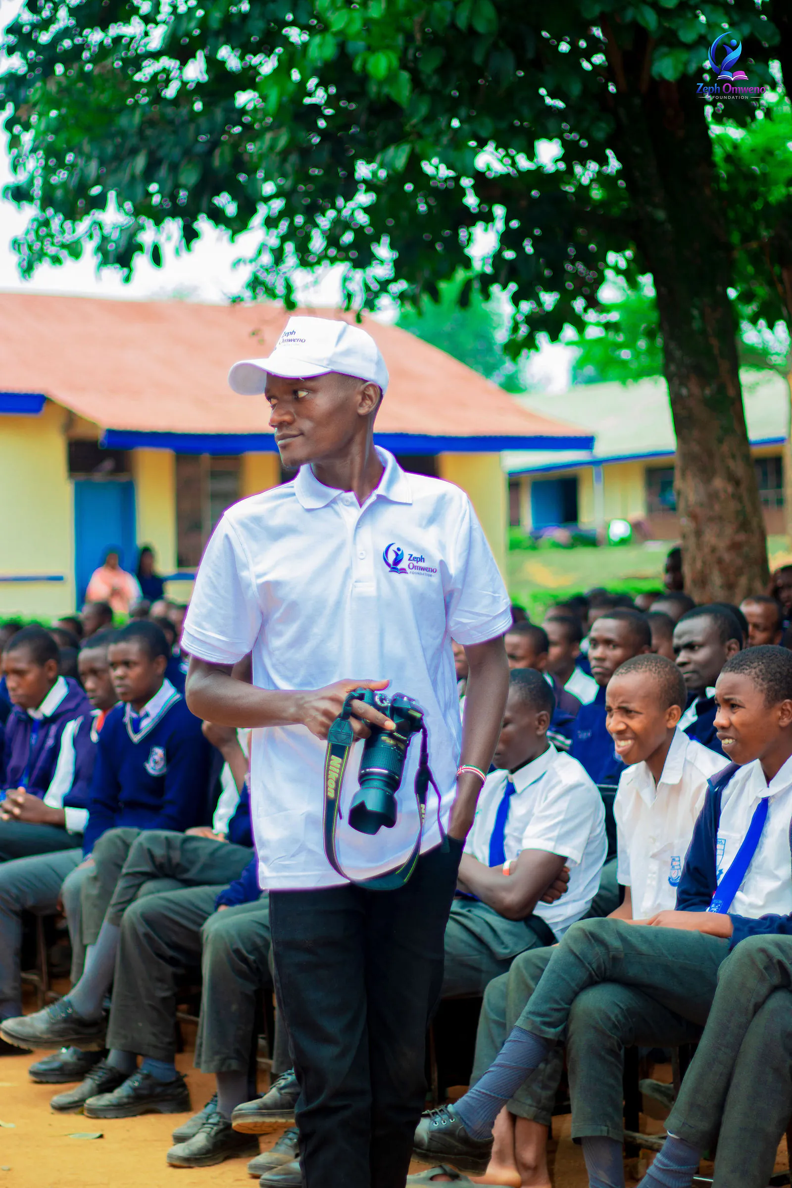 Smiling students with the ZOF media team